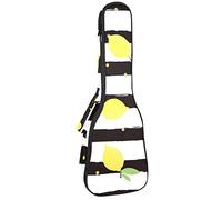 Concert Ukulele Backpack, Heavy Duty Ukulele Case Bag with Storage, Soprano Concert Tenor Ukulele 10MM Padded Bag Fruit Yellow Lemon Black White Striped