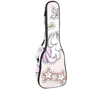 Concert Ukulele Backpack, Heavy Duty Ukulele Case Bag with Storage, Soprano Concert Tenor Ukulele 10MM Padded Bag Unicorn Star Cute