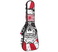 Concert Ukulele Backpack, Heavy Duty Ukulele Case Bag with Storage, Soprano Concert Tenor Ukulele 10MM Padded Bag Japanese Samurai Skull Head