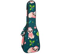 Concert Ukulele Backpack, Heavy Duty Ukulele Case Bag with Storage, Soprano Concert Tenor Ukulele 10MM Padded BagBlack SheepsChristmas Funny Dog Treen Sock