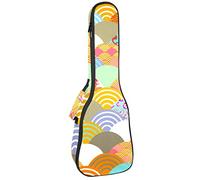 Concert Ukulele Backpack, Heavy Duty Ukulele Case Bag with Storage, Soprano Concert Tenor Ukulele 10MM Padded BagBlack SheepsCute Meow White Cats
