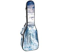 Concert Ukulele Backpack, Heavy Duty Ukulele Case Bag with Storage, Soprano Concert Tenor Ukulele 10MM Padded BagBlack SheepsAerial View Of Icebergs Snow Mountain
