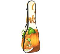 Concert Ukulele Backpack, Heavy Duty Ukulele Case Bag with Storage, Soprano Concert Tenor Ukulele 10MM Padded Bag Happy Thanksgiving Pumpkin Turkey