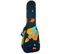 Concert Ukulele Backpack, Heavy Duty Ukulele Case Bag with Storage, Soprano Concert Tenor Ukulele 10MM Padded BagStarship Cartoon