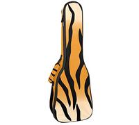Concert Ukulele Backpack, Heavy Duty Ukulele Case Bag with Storage, Soprano Concert Tenor Ukulele 10MM Padded Bag Animal Pattern Skin Stripes Tiger