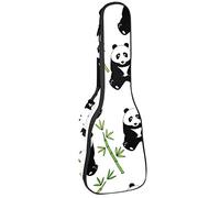 Concert Ukulele Backpack, Heavy Duty Ukulele Case Bag with Storage, Soprano Concert Tenor Ukulele 10MM Padded Bag Panda National Treasure Bamboo