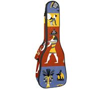 Concert Ukulele Backpack, Heavy Duty Ukulele Case Bag with Storage, Soprano Concert Tenor Ukulele 10MM Padded BagAncient Egyptian Religion Pattern