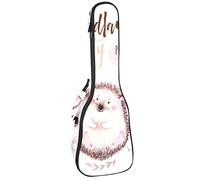 Concert Ukulele Backpack, Heavy Duty Ukulele Case Bag with Storage, Soprano Concert Tenor Ukulele 10MM Padded Bag Woodland Party Fox Owl Deer Hedgehog