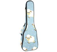 Concert Ukulele Backpack, Heavy Duty Ukulele Case Bag with Storage, Soprano Concert Tenor Ukulele 10MM Padded Bag Seamless Sweet-Dreams Sheep Funny Animal