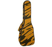 Concert Ukulele Backpack, Heavy Duty Ukulele Case Bag with Storage, Soprano Concert Tenor Ukulele 10MM Padded Bag Tiger Stripe Pattern Background