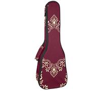 Concert Ukulele Backpack, Heavy Duty Ukulele Case Bag with Storage, Soprano Concert Tenor Ukulele 10MM Padded Bag Arabian Arabesque Pattern