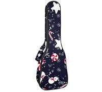 Concert Ukulele Backpack, Heavy Duty Ukulele Case Bag with Storage, Soprano Concert Tenor Ukulele 10MM Padded BagBlack SheepsChristmas Stars Snowman Candy Star