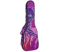 Concert Ukulele Backpack, Heavy Duty Ukulele Case Bag with Storage, Soprano Concert Tenor Ukulele 10MM Padded Bag Border Collie Dog