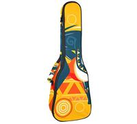 Concert Ukulele Backpack, Heavy Duty Ukulele Case Bag with Storage, Soprano Concert Tenor Ukulele 10MM Padded Bag Man Playing Djembe African Music