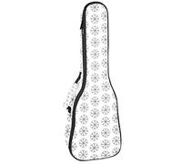 Concert Ukulele Backpack, Heavy Duty Ukulele Case Bag with Storage, Soprano Concert Tenor Ukulele 10MM Padded Bag Snow Flake
