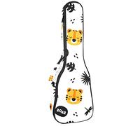 Concert Ukulele Backpack, Heavy Duty Ukulele Case Bag with Storage, Soprano Concert Tenor Ukulele 10MM Padded BagCute Tiger Pattern