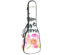 Concert Ukulele Backpack, Heavy Duty Ukulele Case Bag with Storage, Soprano Concert Tenor Ukulele 10MM Padded Bag Home Sweet Home