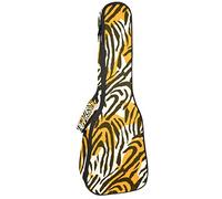 Concert Ukulele Backpack, Heavy Duty Ukulele Case Bag with Storage, Soprano Concert Tenor Ukulele 10MM Padded Bag Tiger Stripe Pattern