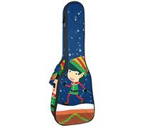 Concert Ukulele Backpack, Heavy Duty Ukulele Case Bag with Storage, Soprano Concert Tenor Ukulele 10MM Padded Bag Christmas Santa Giving Gift by Chimney