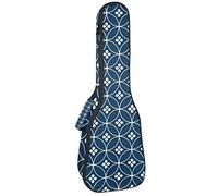 Concert Ukulele Backpack, Heavy Duty Ukulele Case Bag with Storage, Soprano Concert Tenor Ukulele 10MM Padded Bag Traditional Royal Blue Geometric Button
