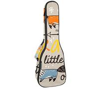 Concert Ukulele Backpack, Heavy Duty Ukulele Case Bag with Storage, Soprano Concert Tenor Ukulele 10MM Padded Bag Foxes Be Brave