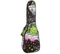 Concert Ukulele Backpack, Heavy Duty Ukulele Case Bag with Storage, Soprano Concert Tenor Ukulele 10MM Padded Bag Romantic Space Star Grey