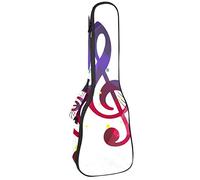Concert Ukulele Backpack, Heavy Duty Ukulele Case Bag with Storage, Soprano Concert Tenor Ukulele 10MM Padded Bag Colorful Music Treble Clef