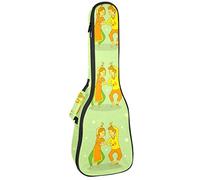 Concert Ukulele Backpack, Heavy Duty Ukulele Case Bag with Storage, Soprano Concert Tenor Ukulele 10MM Padded BagCartoon Bollywood Dance