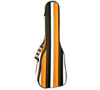 Concert Ukulele Backpack, Heavy Duty Ukulele Case Bag with Storage, Soprano Concert Tenor Ukulele 10MM Padded Bag Halloween Pumpkin Stripes