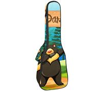 Concert Ukulele Backpack, Heavy Duty Ukulele Case Bag with Storage, Soprano Concert Tenor Ukulele 10MM Padded BagBlack SheepsJungle Dance Party Bear Skunk Fox