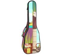 Concert Ukulele Backpack, Heavy Duty Ukulele Case Bag with Storage, Soprano Concert Tenor Ukulele 10MM Padded Bag Traditional Japanese Culture Concept