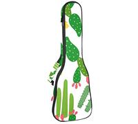 Concert Ukulele Backpack, Heavy Duty Ukulele Case Bag with Storage, Soprano Concert Tenor Ukulele 10MM Padded BagBlack SheepsMany Green Cactus On White