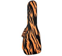 Concert Ukulele Backpack, Heavy Duty Ukulele Case Bag with Storage, Soprano Concert Tenor Ukulele 10MM Padded BagBlack SheepsTiger Pattern