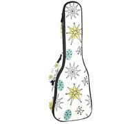 Concert Ukulele Backpack, Heavy Duty Ukulele Case Bag with Storage, Soprano Concert Tenor Ukulele 10MM Padded Bag 1950's Vintage Atomic