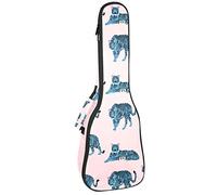 Concert Ukulele Backpack, Heavy Duty Ukulele Case Bag with Storage, Soprano Concert Tenor Ukulele 10MM Padded BagBlack SheepsTiger Pink