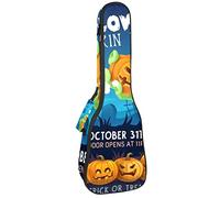 Concert Ukulele Backpack, Heavy Duty Ukulele Case Bag with Storage, Soprano Concert Tenor Ukulele 10MM Padded Bag Halloween Party Zombie Hand Pumpkin