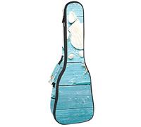 Concert Ukulele Backpack, Heavy Duty Ukulele Case Bag with Storage, Soprano Concert Tenor Ukulele 10MM Padded Bag Summer Shells Star