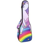 Concert Ukulele Backpack, Heavy Duty Ukulele Case Bag with Storage, Soprano Concert Tenor Ukulele 10MM Padded Bag Unicorn Star Guitar