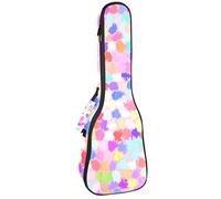 Concert Ukulele Backpack, Heavy Duty Ukulele Case Bag with Storage, Soprano Concert Tenor Ukulele 10MM Padded Bag Painted Points Colorful Pink Purple Blue