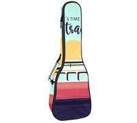 Concert Ukulele Backpack, Heavy Duty Ukulele Case Bag with Storage, Soprano Concert Tenor Ukulele 10MM Padded Bag It's Time to Travel