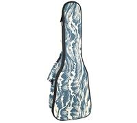 Concert Ukulele Backpack, Heavy Duty Ukulele Case Bag with Storage, Soprano Concert Tenor Ukulele 10MM Padded BagVintage Japanese Wave Pattern