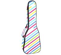 Concert Ukulele Backpack, Heavy Duty Ukulele Case Bag with Storage, Soprano Concert Tenor Ukulele 10MM Padded BagParallel Colorful Lines