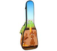 Concert Ukulele Backpack, Heavy Duty Ukulele Case Bag with Storage, Soprano Concert Tenor Ukulele 10MM Padded BagBlack SheepsA Rabbit Hole Under Carrot Farm