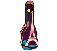 Concert Ukulele Backpack, Heavy Duty Ukulele Case Bag with Storage, Soprano Concert Tenor Ukulele 10MM Padded BagBlack SheepsCreative Human Body Shaped Paris Eiffel Tower