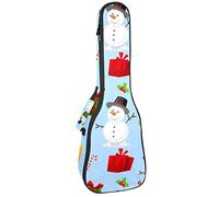 Concert Ukulele Backpack, Heavy Duty Ukulele Case Bag with Storage, Soprano Concert Tenor Ukulele 10MM Padded Bag Christmas Snowman Present Boxes