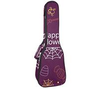 Concert Ukulele Backpack, Heavy Duty Ukulele Case Bag with Storage, Soprano Concert Tenor Ukulele 10MM Padded Bag Hand Draw Halloween Candy Ghost