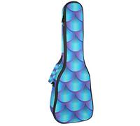 Concert Ukulele Backpack, Heavy Duty Ukulele Case Bag with Storage, Soprano Concert Tenor Ukulele 10MM Padded BagBlack SheepsRealistic Mermaid Scale Pattern Blue Purple
