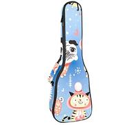 Concert Ukulele Backpack, Heavy Duty Ukulele Case Bag with Storage, Soprano Concert Tenor Ukulele 10MM Padded Bag Pug Dog Tiger