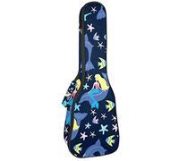 Concert Ukulele Backpack, Heavy Duty Ukulele Case Bag with Storage, Soprano Concert Tenor Ukulele 10MM Padded BagBlack SheepsDolphin And Mermaid