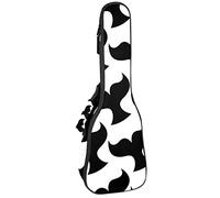 Concert Ukulele Backpack, Heavy Duty Ukulele Case Bag with Storage, Soprano Concert Tenor Ukulele 10MM Padded BagBlack SheepsBlack White Mermaid Scale Fish Tail